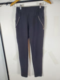 LA12ST Black Formal Pants/Leggings with faux Zipper Pockets - One Size