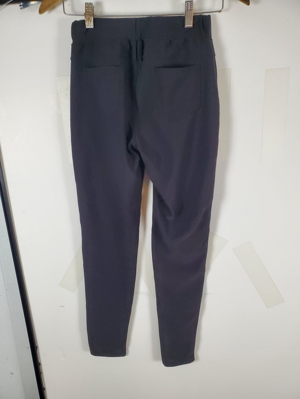 LA12ST Black Formal Pants/Leggings with faux Zipper Pockets - One Size