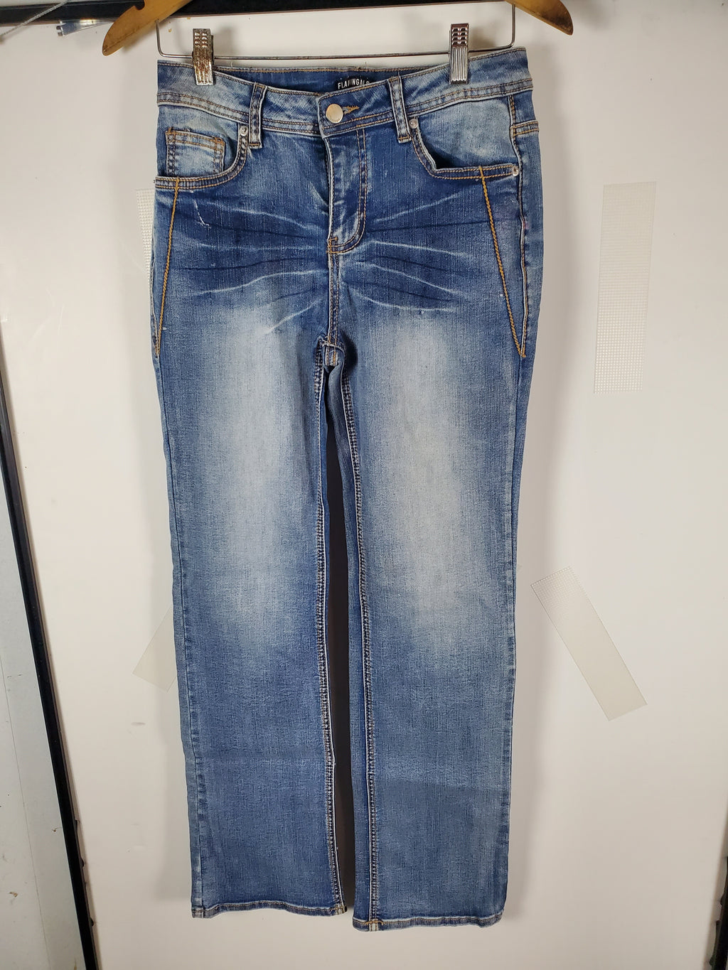 Flamingo Medium Blue Denim Jeans Stars and Stripes pockets
