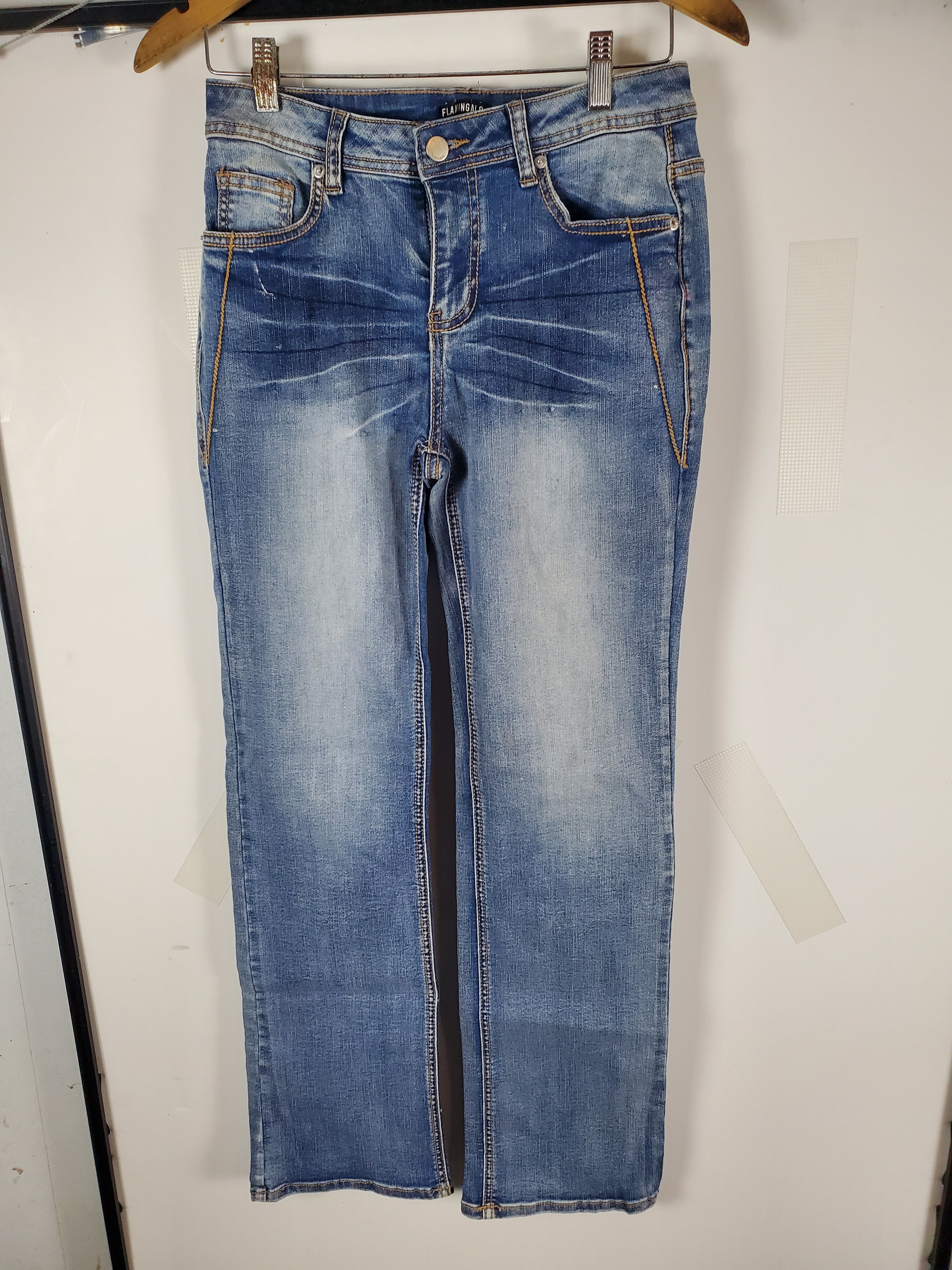 Flamingo Medium Blue Denim Jeans Stars and Stripes pockets