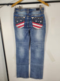 Flamingo Medium Blue Denim Jeans Stars and Stripes pockets