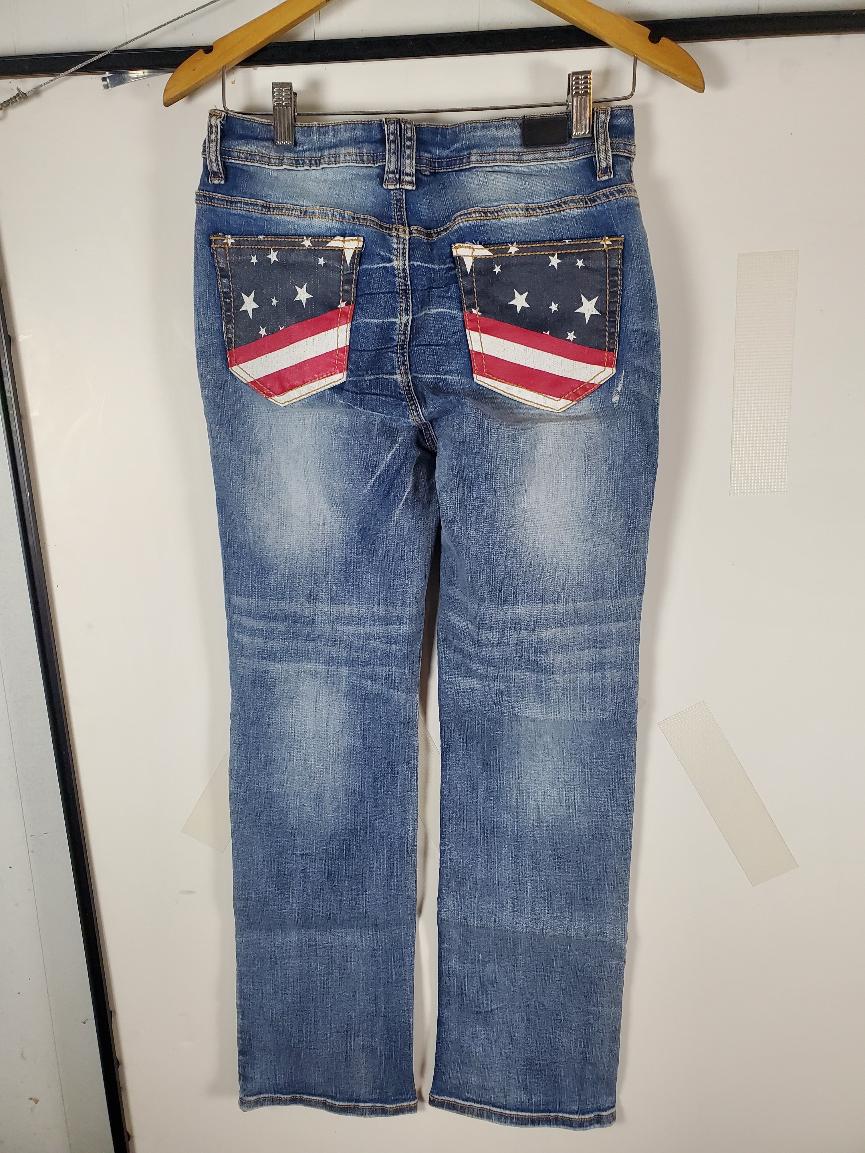 Flamingo Medium Blue Denim Jeans Stars and Stripes pockets