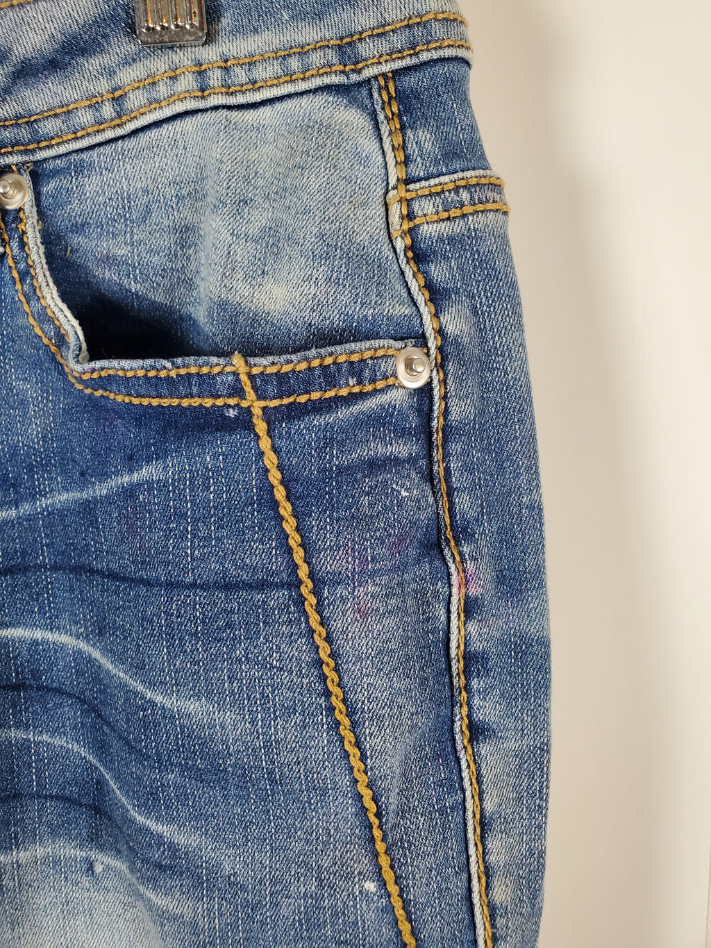 Flamingo Medium Blue Denim Jeans Stars and Stripes pockets