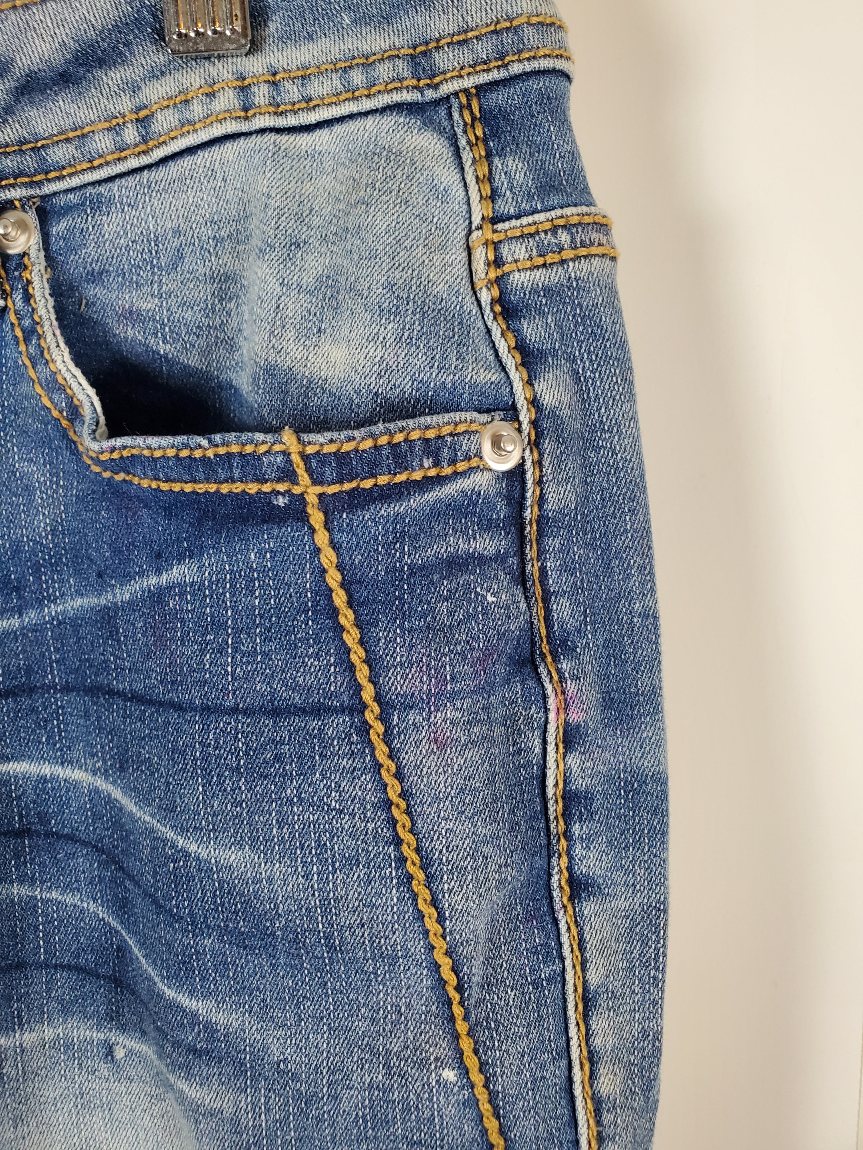 Flamingo Medium Blue Denim Jeans Stars and Stripes pockets