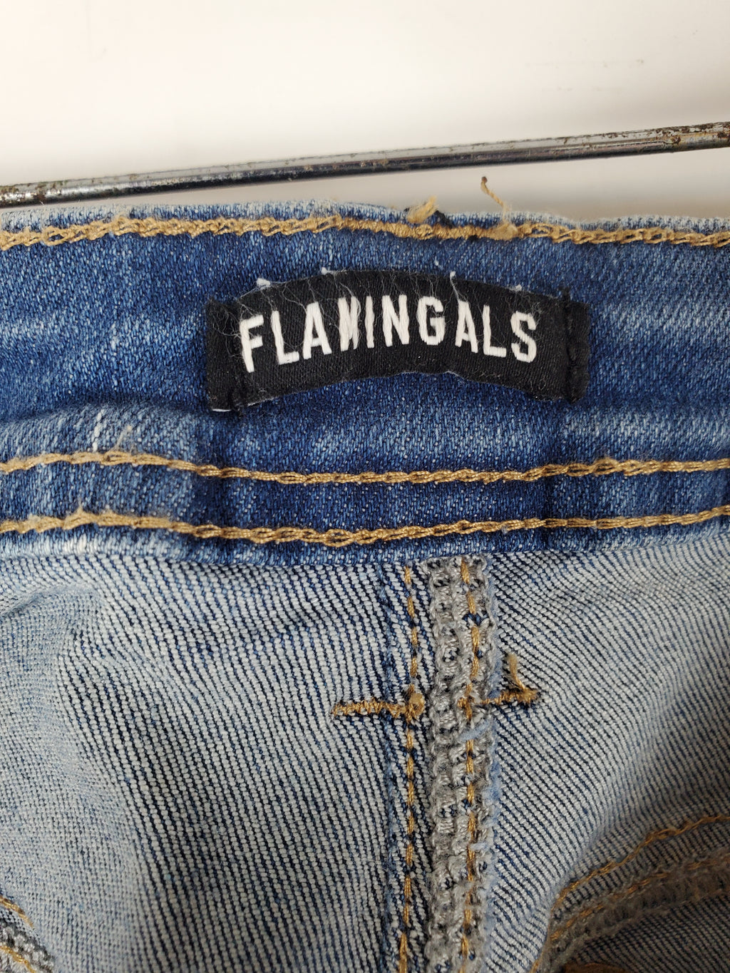 Flamingo Medium Blue Denim Jeans Stars and Stripes pockets