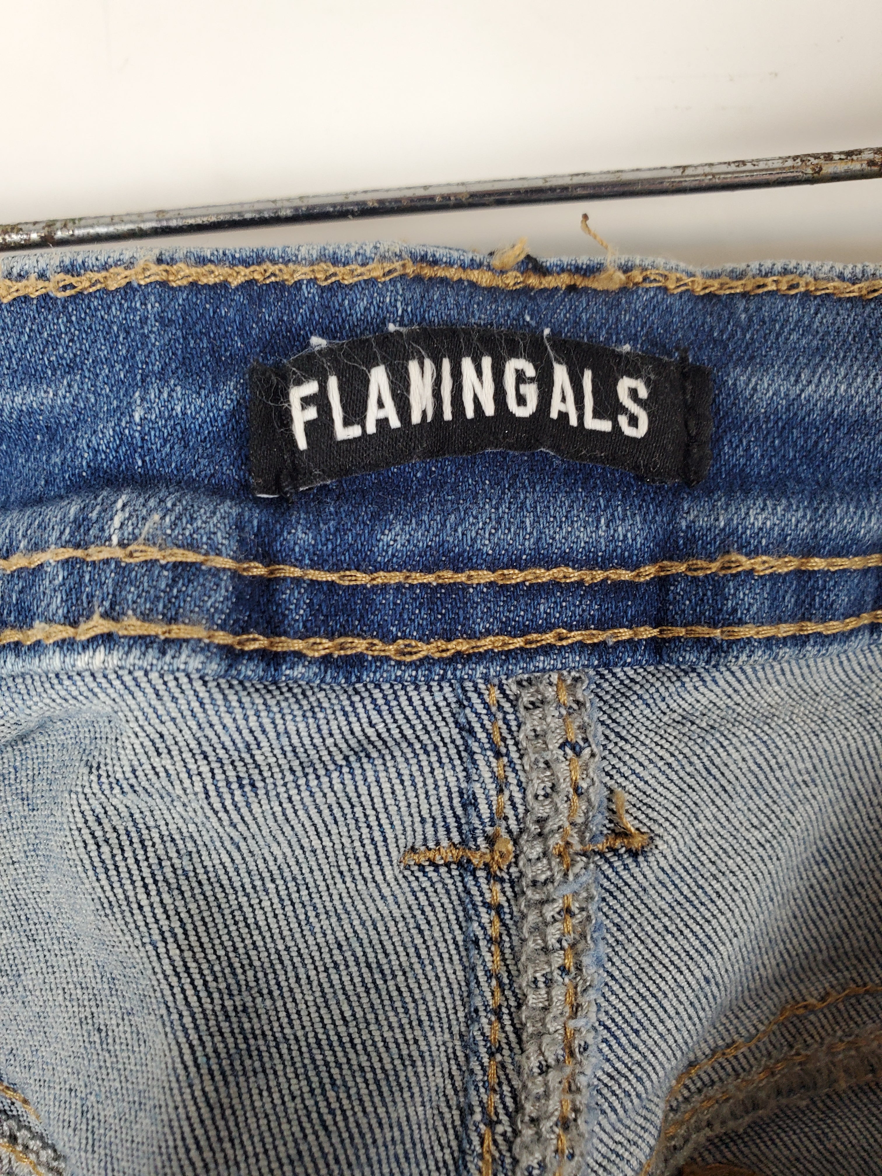 Flamingo Medium Blue Denim Jeans Stars and Stripes pockets