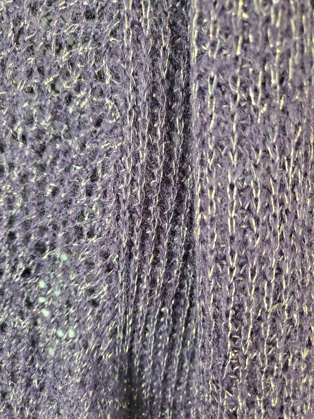 Charlotte Russe Purple w/gold flake Open Knit Cardigan Sweater - Size S