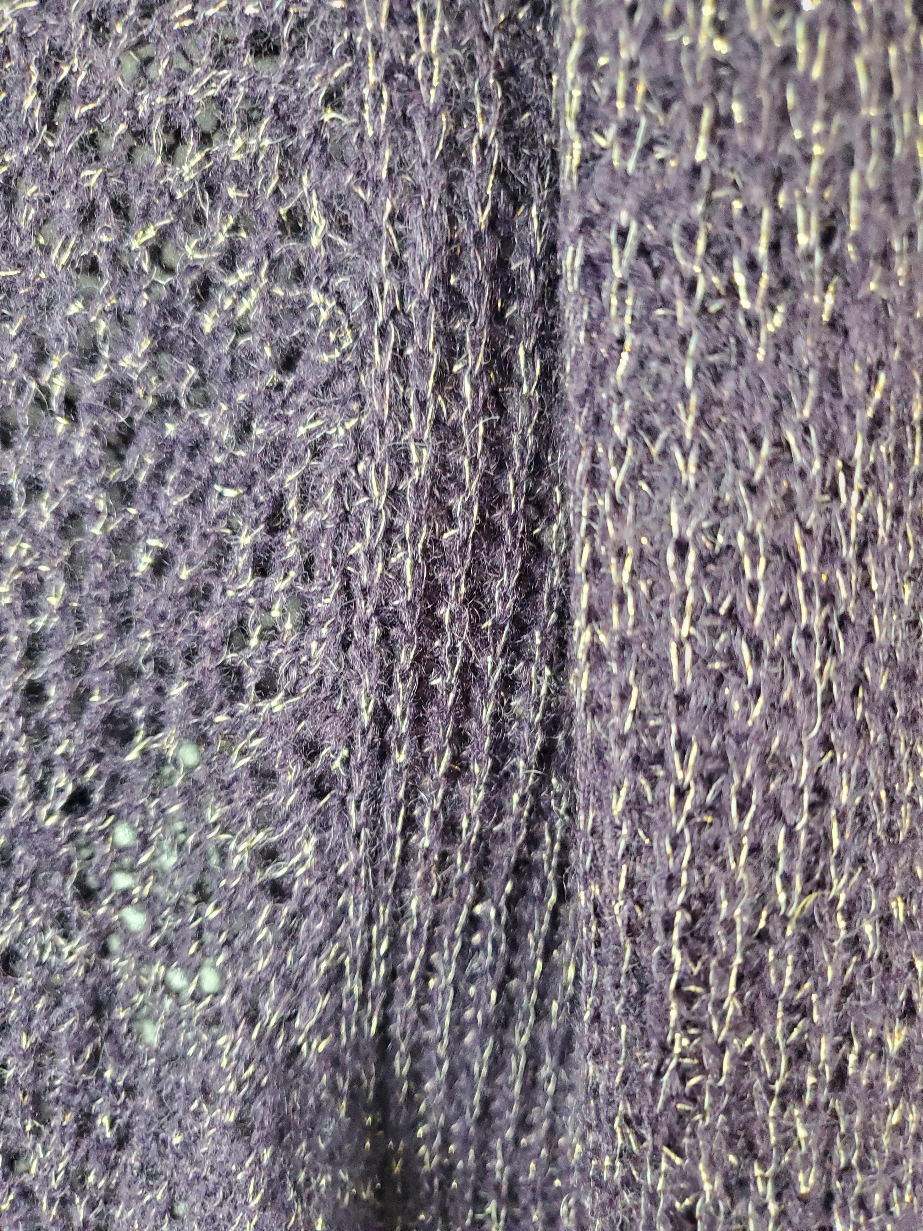 Charlotte Russe Purple w/gold flake Open Knit Cardigan Sweater - Size S