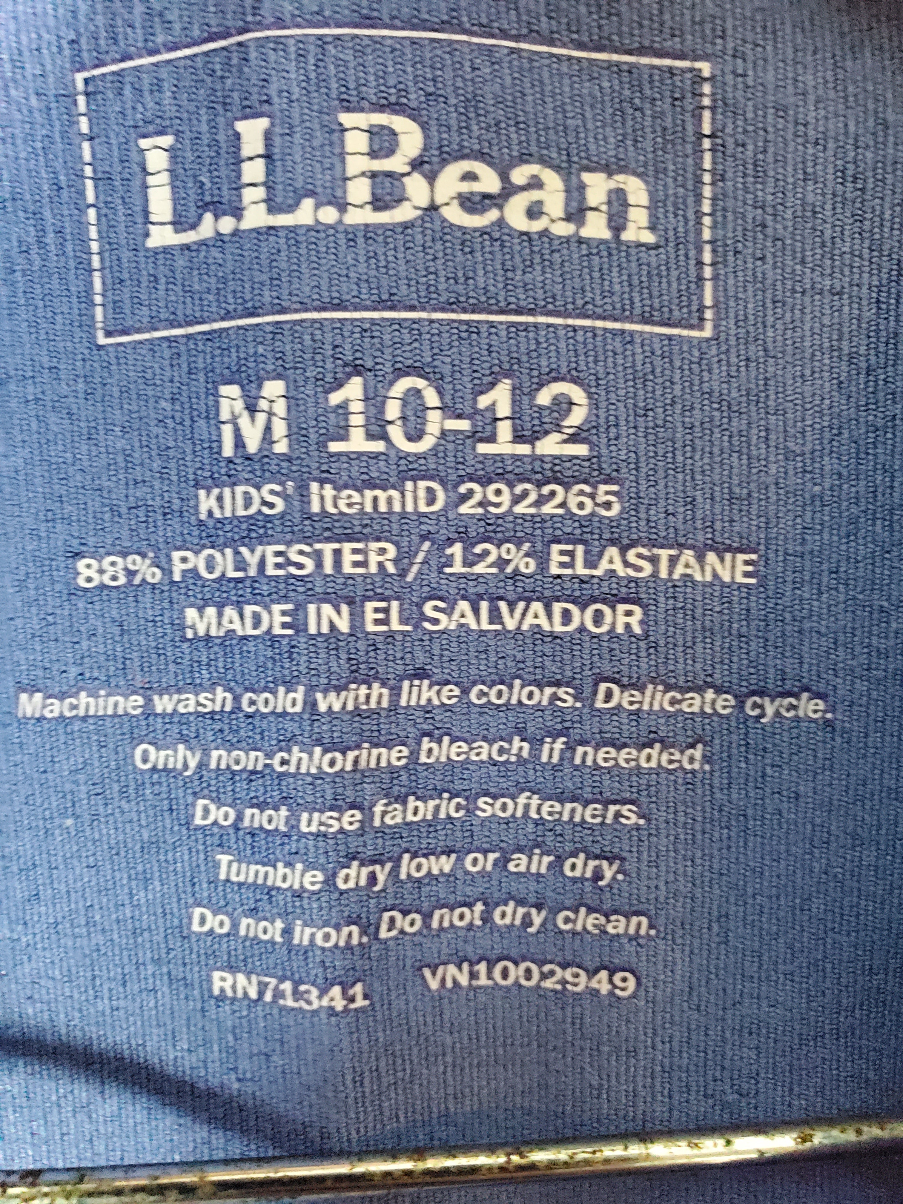LL Bean Blue Long Sleeve zip up Hoodie/Sweat Shirt - Size M (10-12)