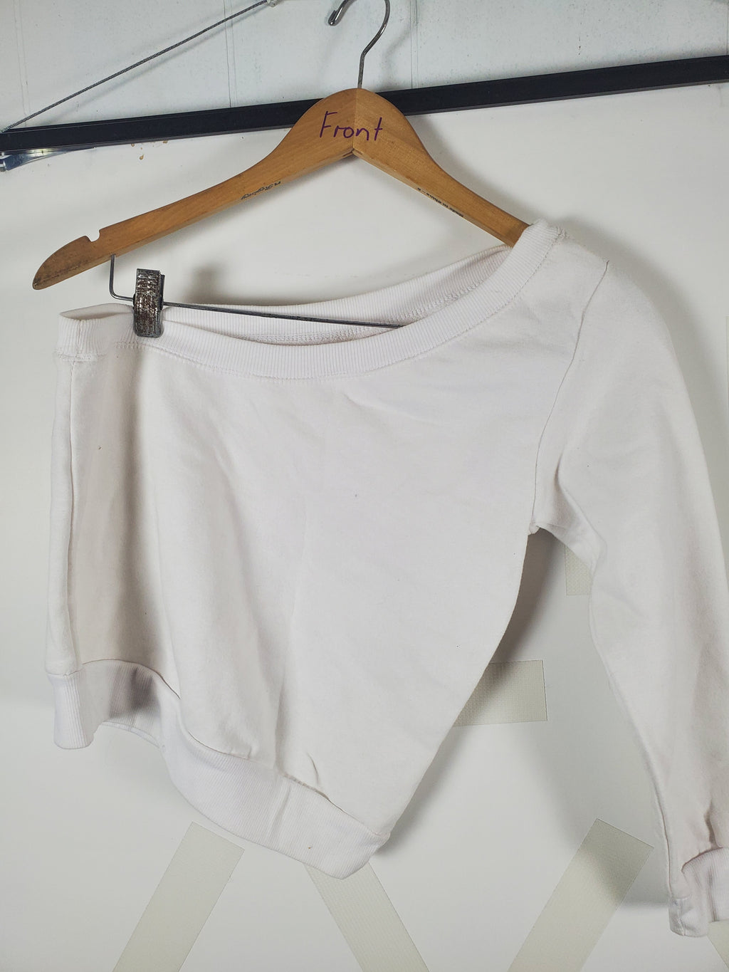 Ocean Drive White single sleeve/shoulder Sweatshirt Size S