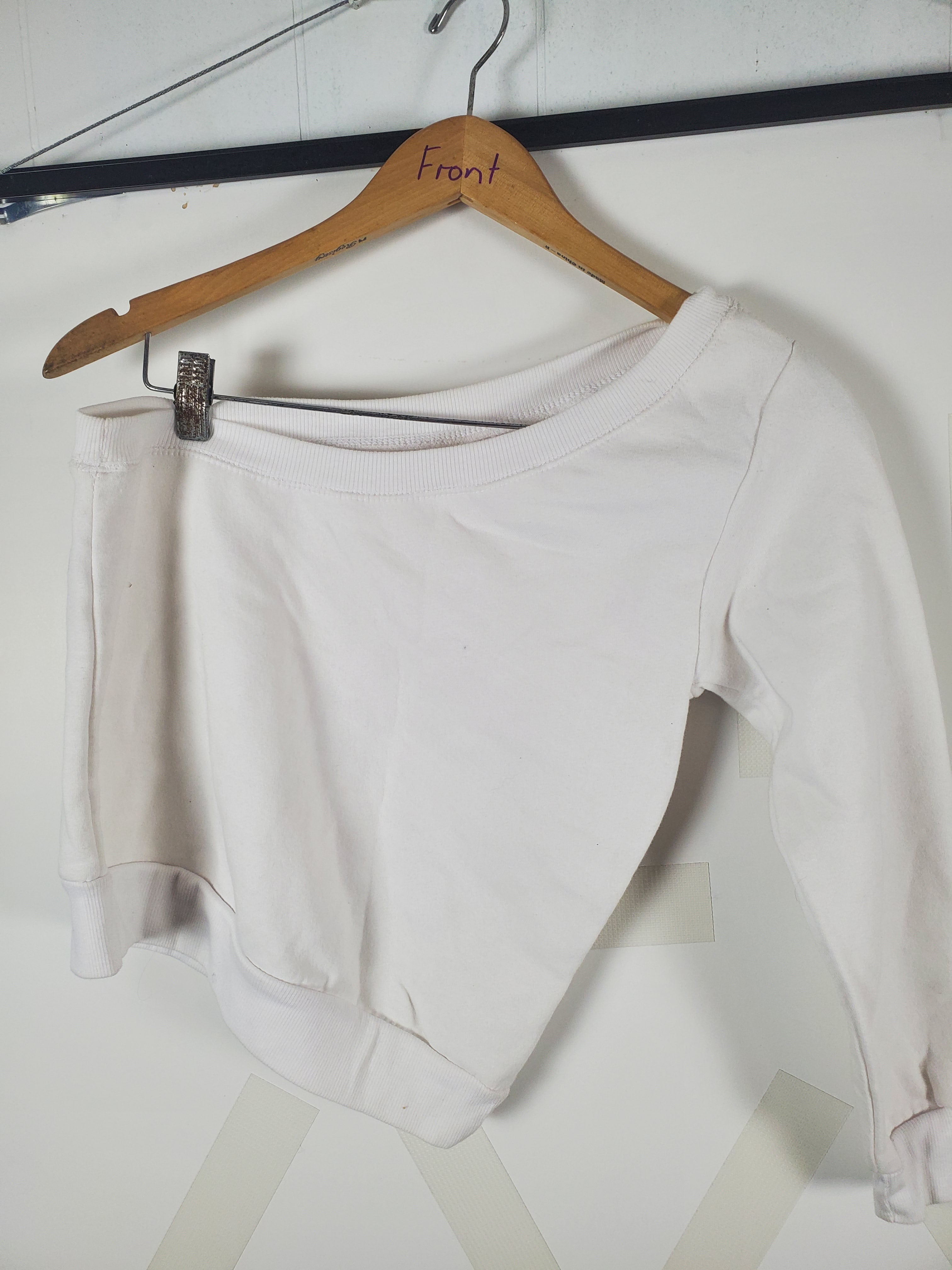 Ocean Drive White single sleeve/shoulder Sweatshirt Size S