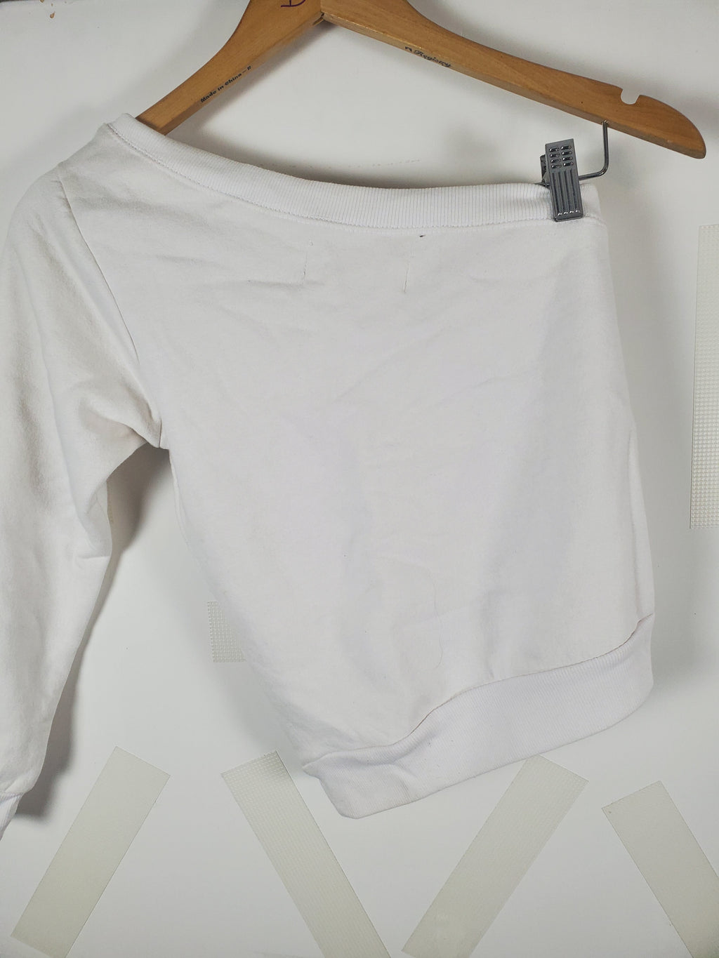 Ocean Drive White single sleeve/shoulder Sweatshirt Size S