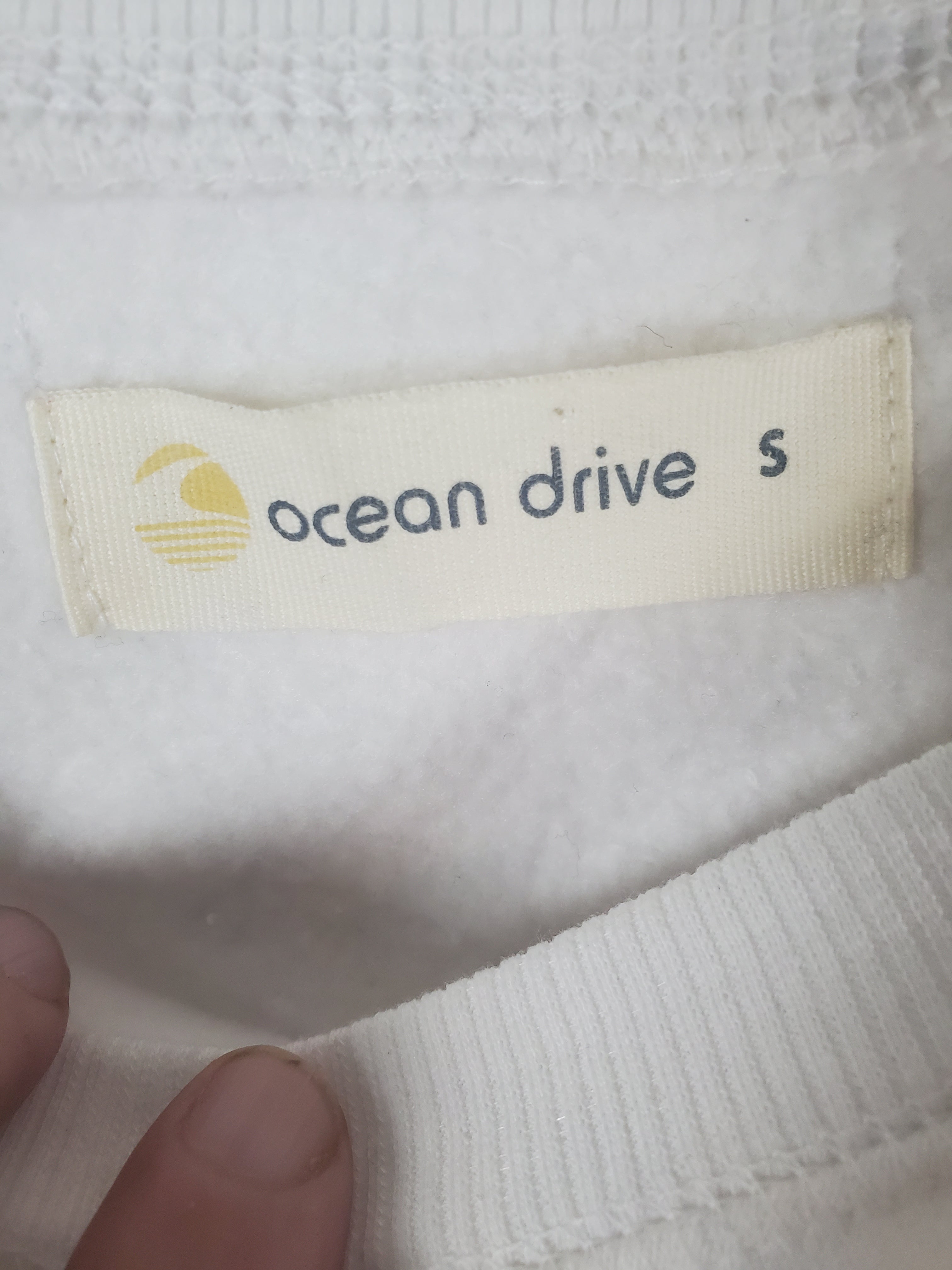 Ocean Drive White single sleeve/shoulder Sweatshirt Size S