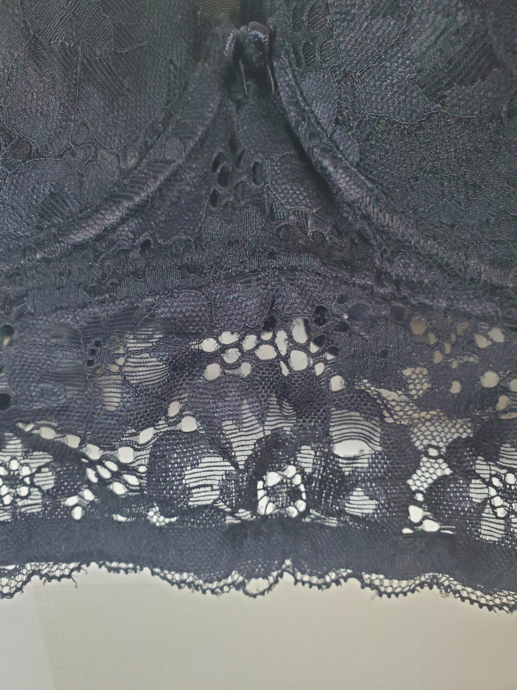 Adored by Adore Me Black Lace Bralette with Hook Closure 34A