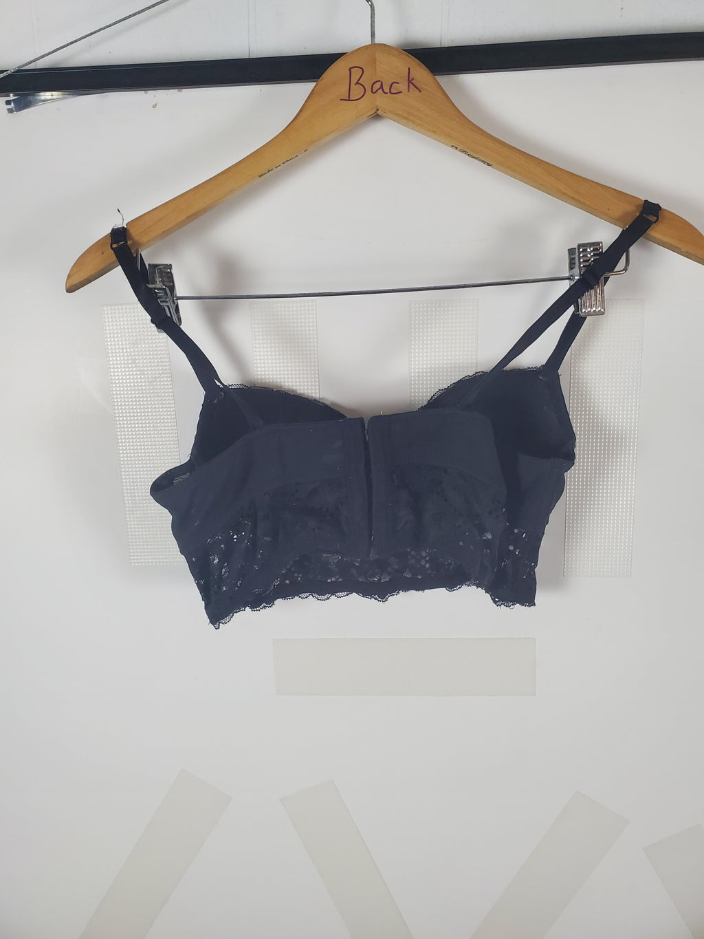 Adored by Adore Me Black Lace Bralette with Hook Closure 34A