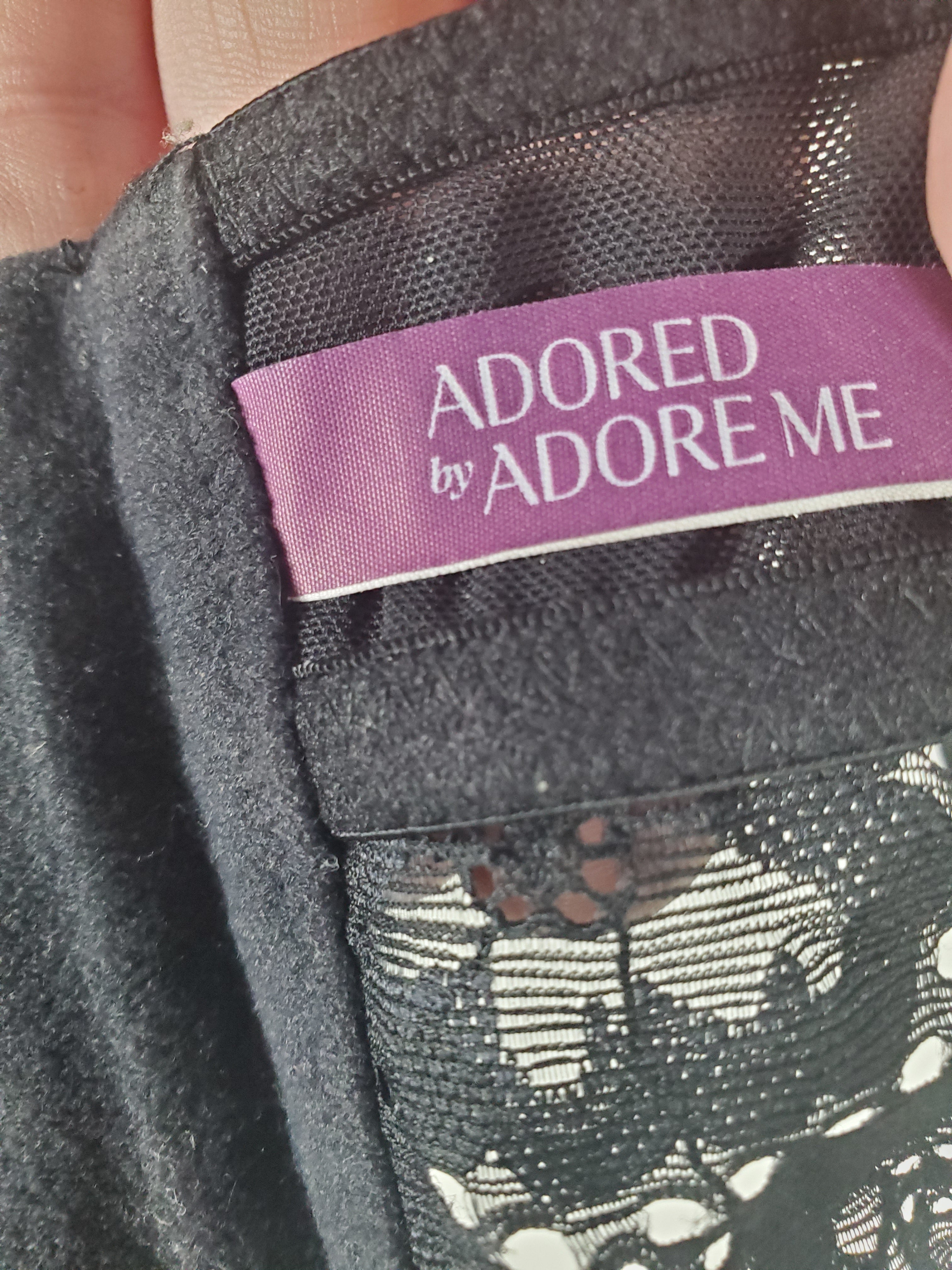Adored by Adore Me Black Lace Bralette with Hook Closure 34A