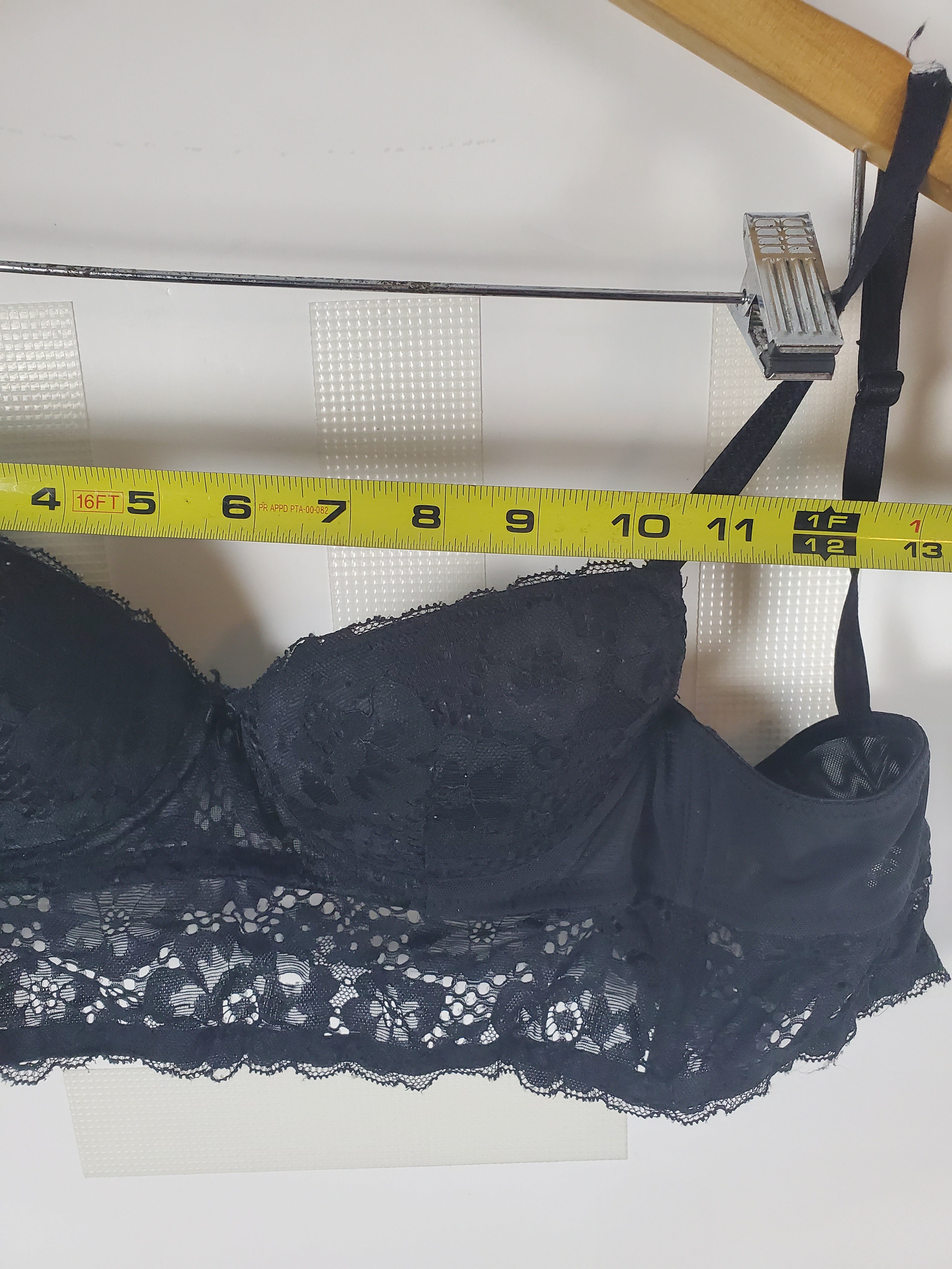 Adored by Adore Me Black Lace Bralette with Hook Closure 34A