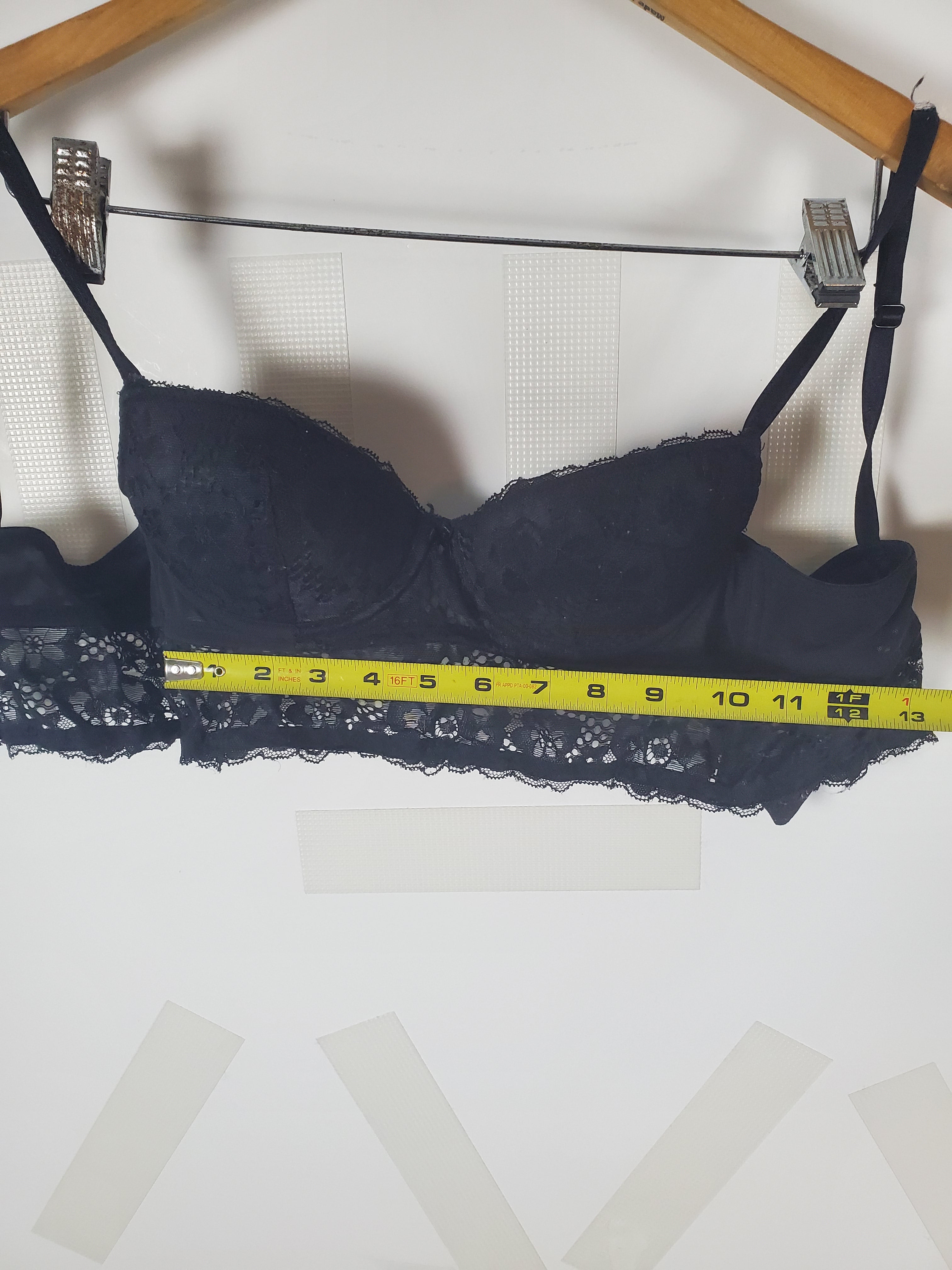 Adored by Adore Me Black Lace Bralette with Hook Closure 34A