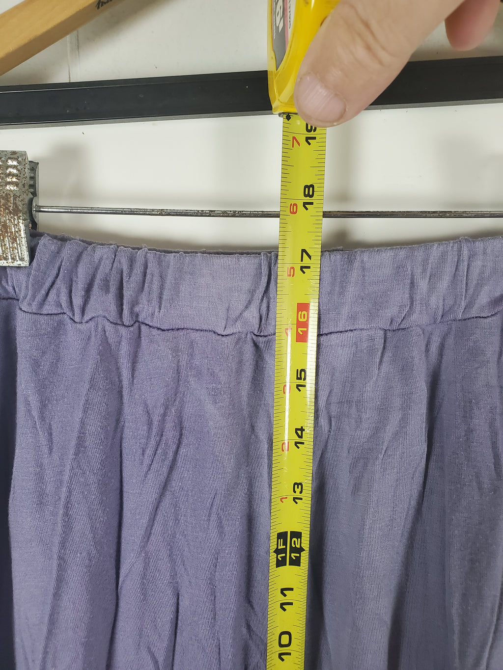 Windhorse Purple Ruffled Elastic Waist Skirt 18" Length