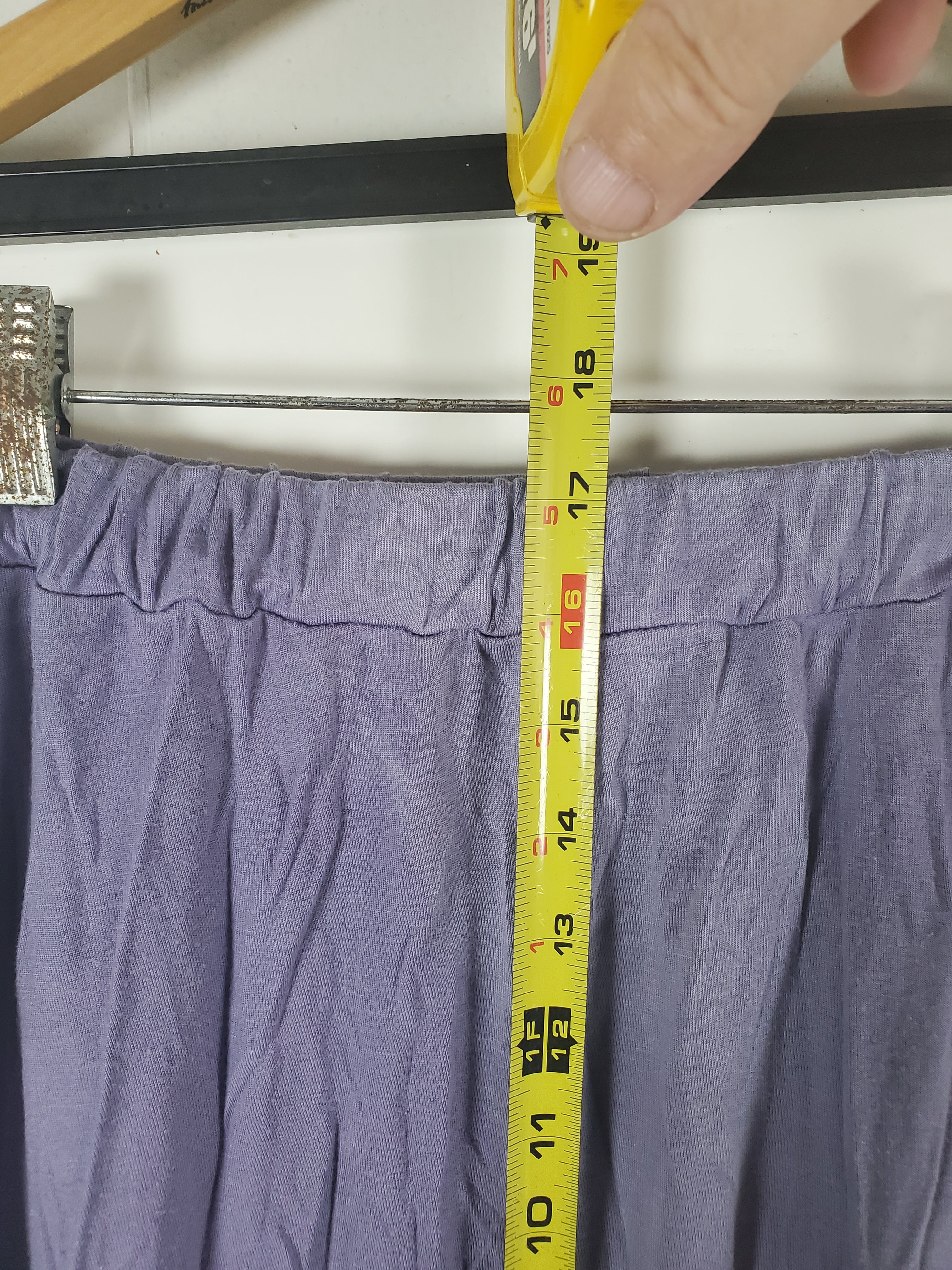Windhorse Purple Ruffled Elastic Waist Skirt 18" Length
