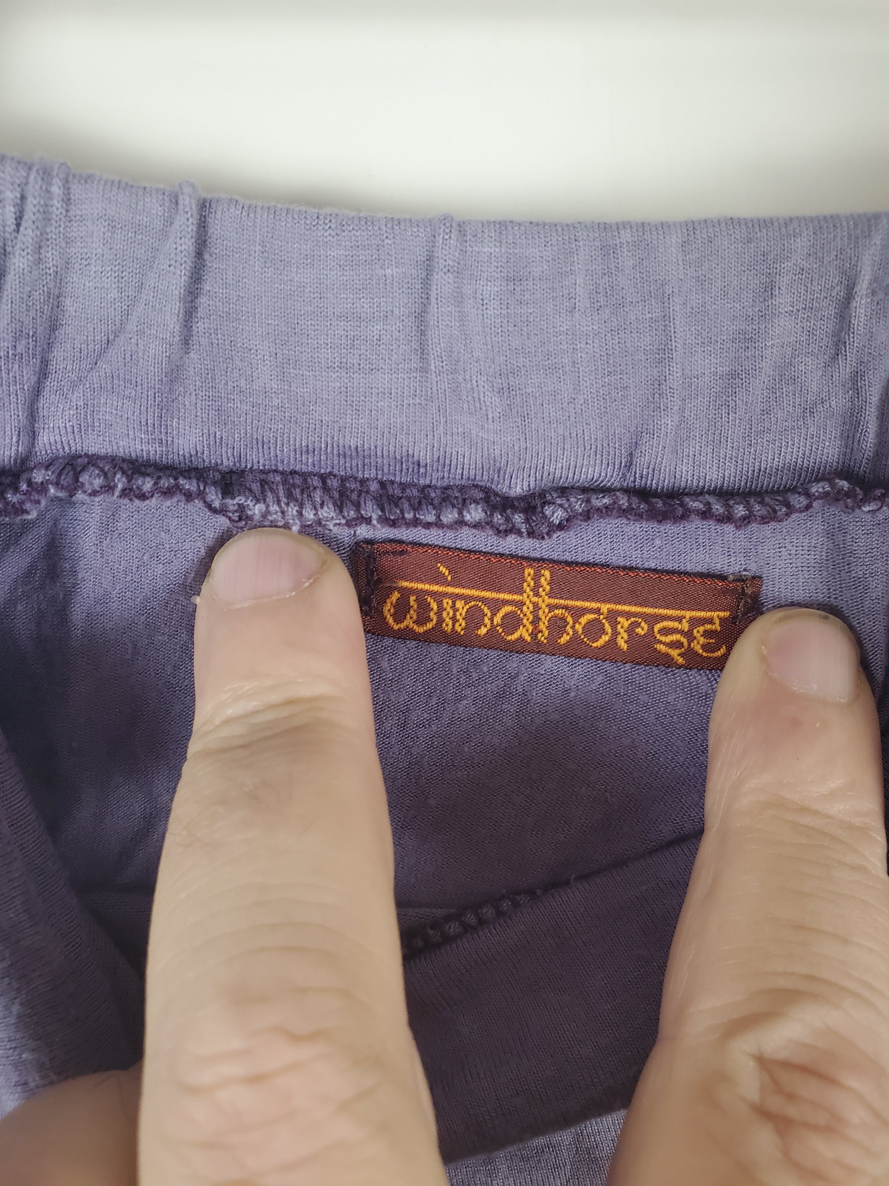 Windhorse Purple Ruffled Elastic Waist Skirt 18" Length