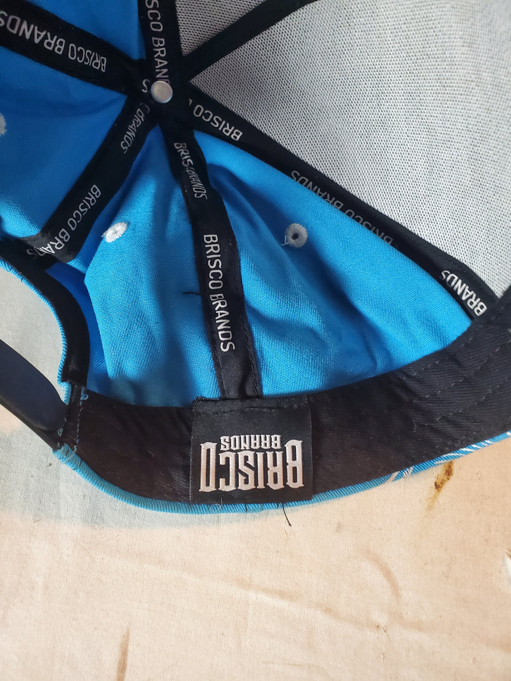 Brisco Brands Blue Snapback HUSTLE Cap with Money Bag Graphics