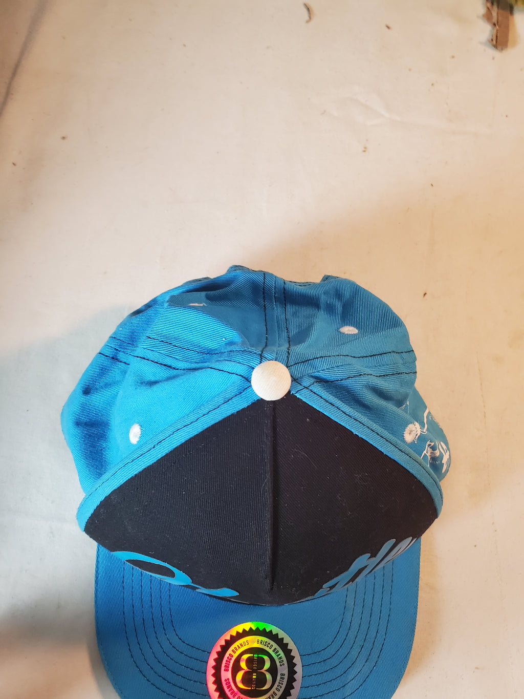 Brisco Brands Blue Snapback HUSTLE Cap with Money Bag Graphics