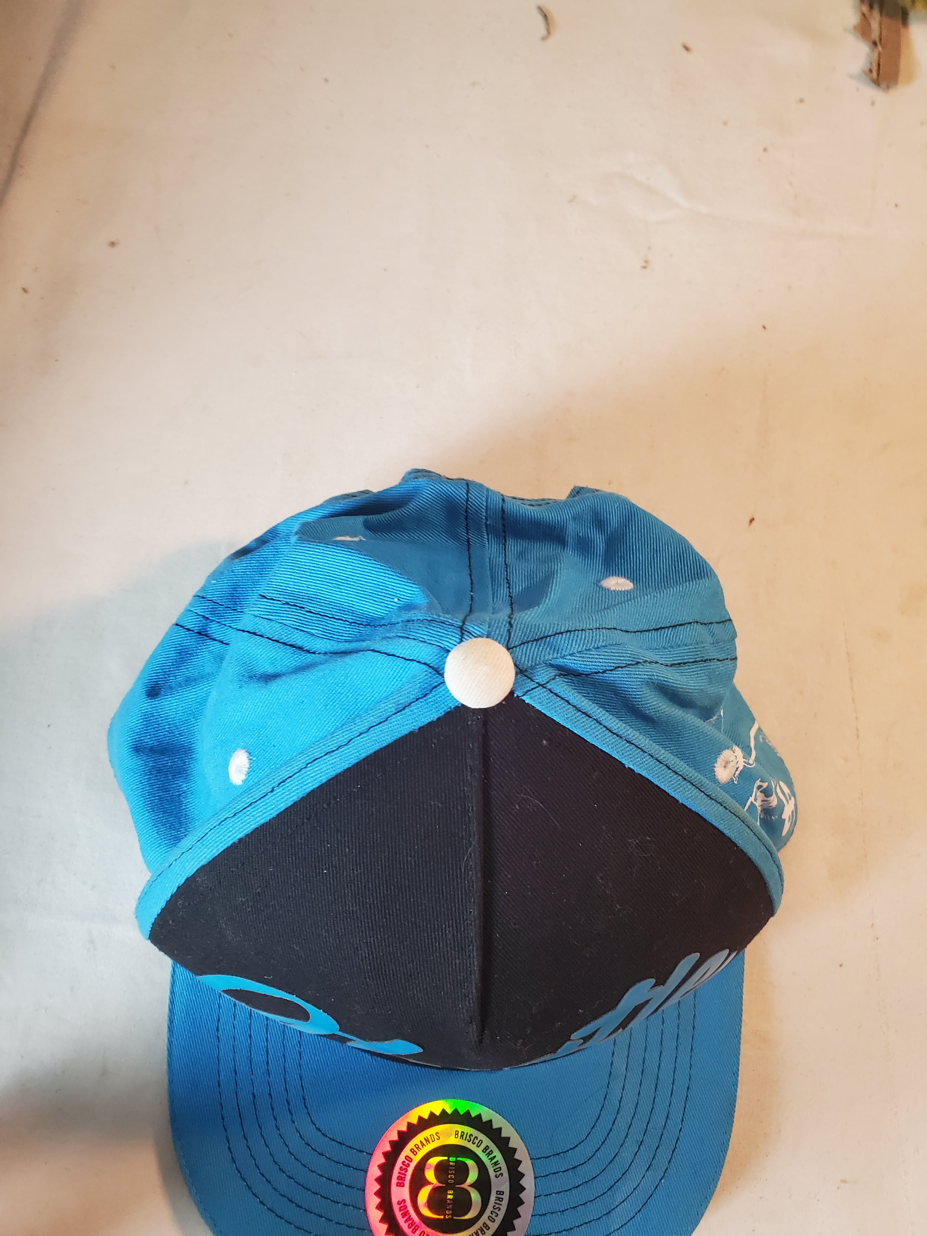 Brisco Brands Blue Snapback HUSTLE Cap with Money Bag Graphics