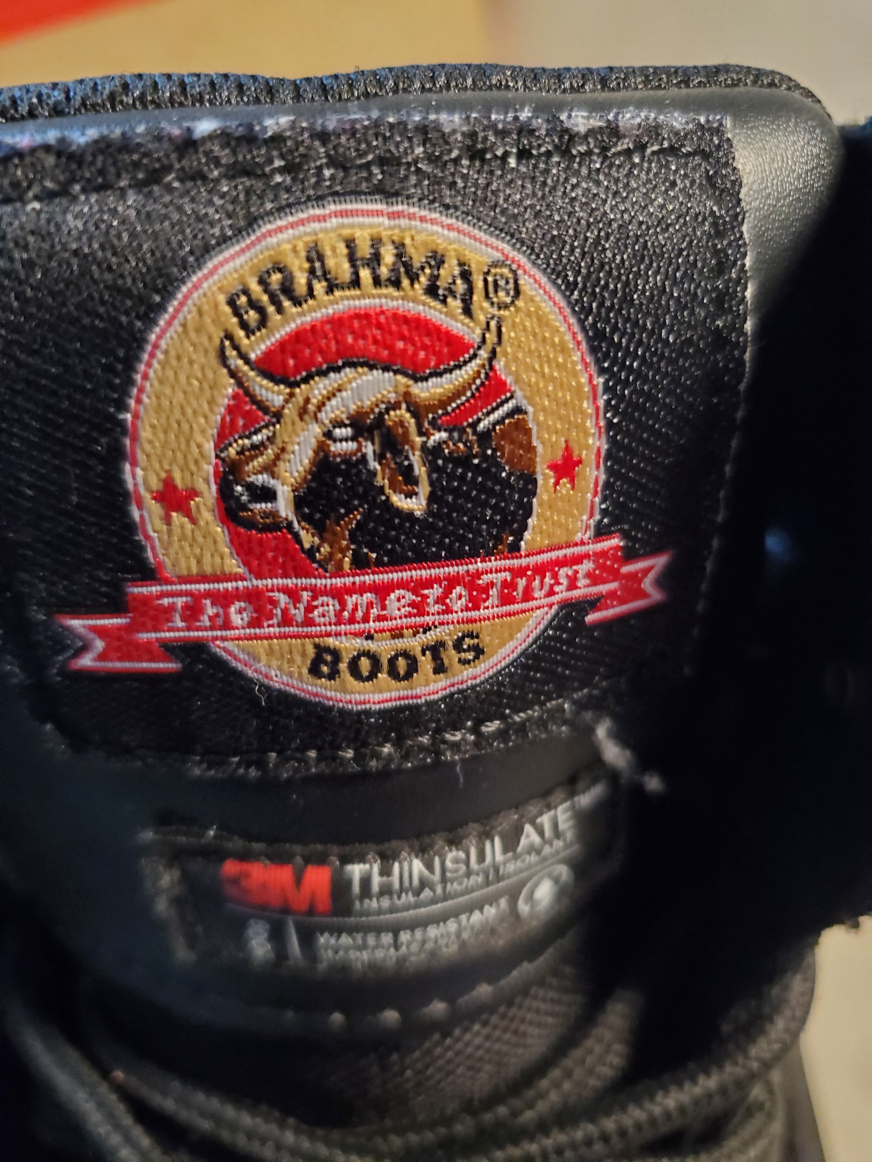 Brahma Steel Toe Black Leather Suede Work Boots Durable Mens size 8.5