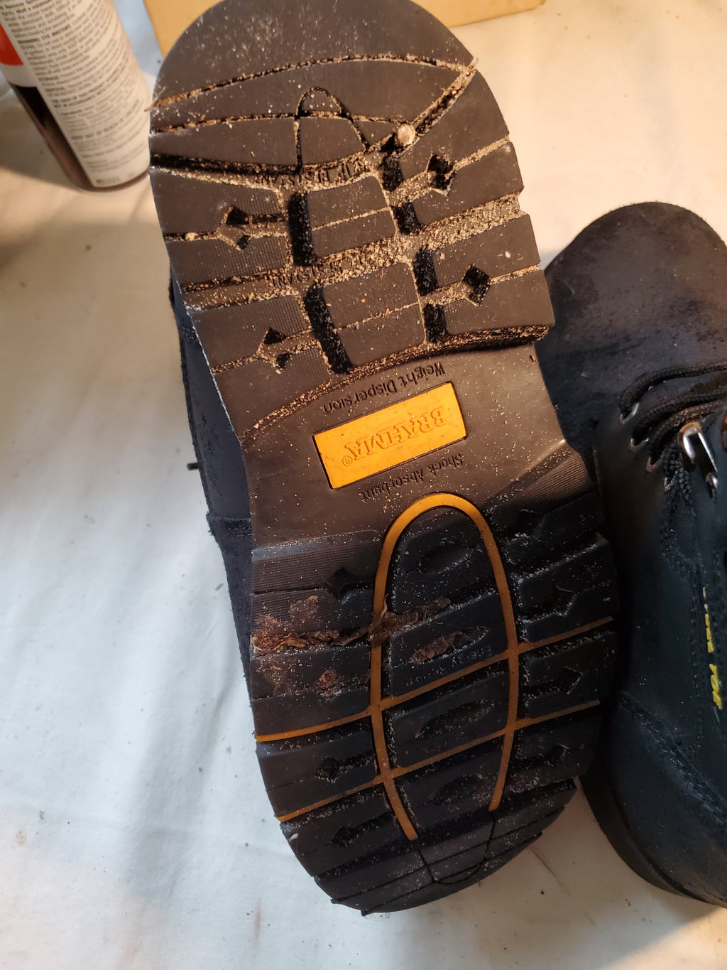 Brahma Steel Toe Black Leather Suede Work Boots Durable Mens size 8.5