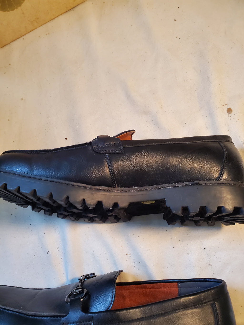 Madden Men's Size 10.5 Black Leather Dress Loafers with Ortholite