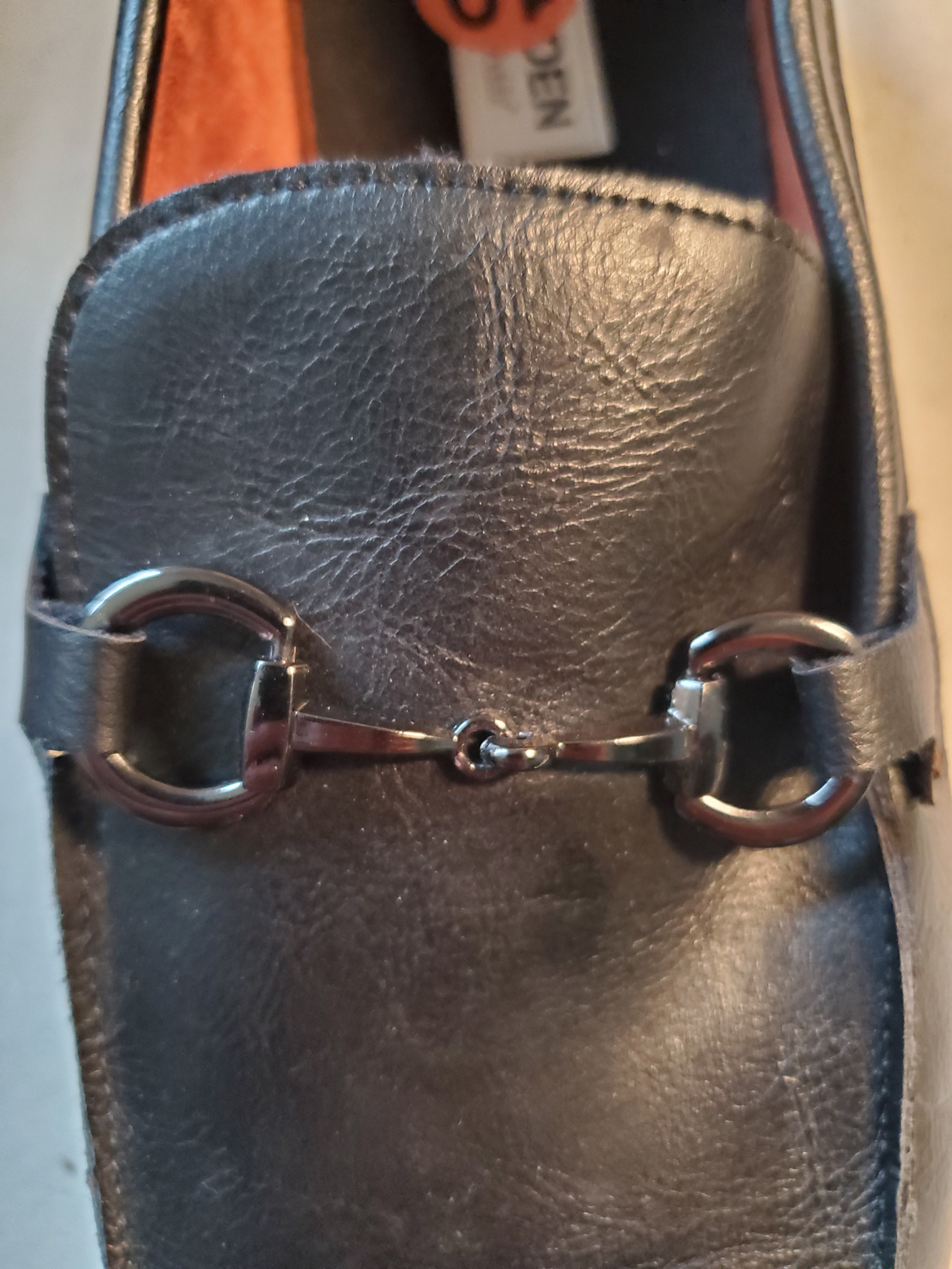 Madden Men's Size 10.5 Black Leather Dress Loafers with Ortholite